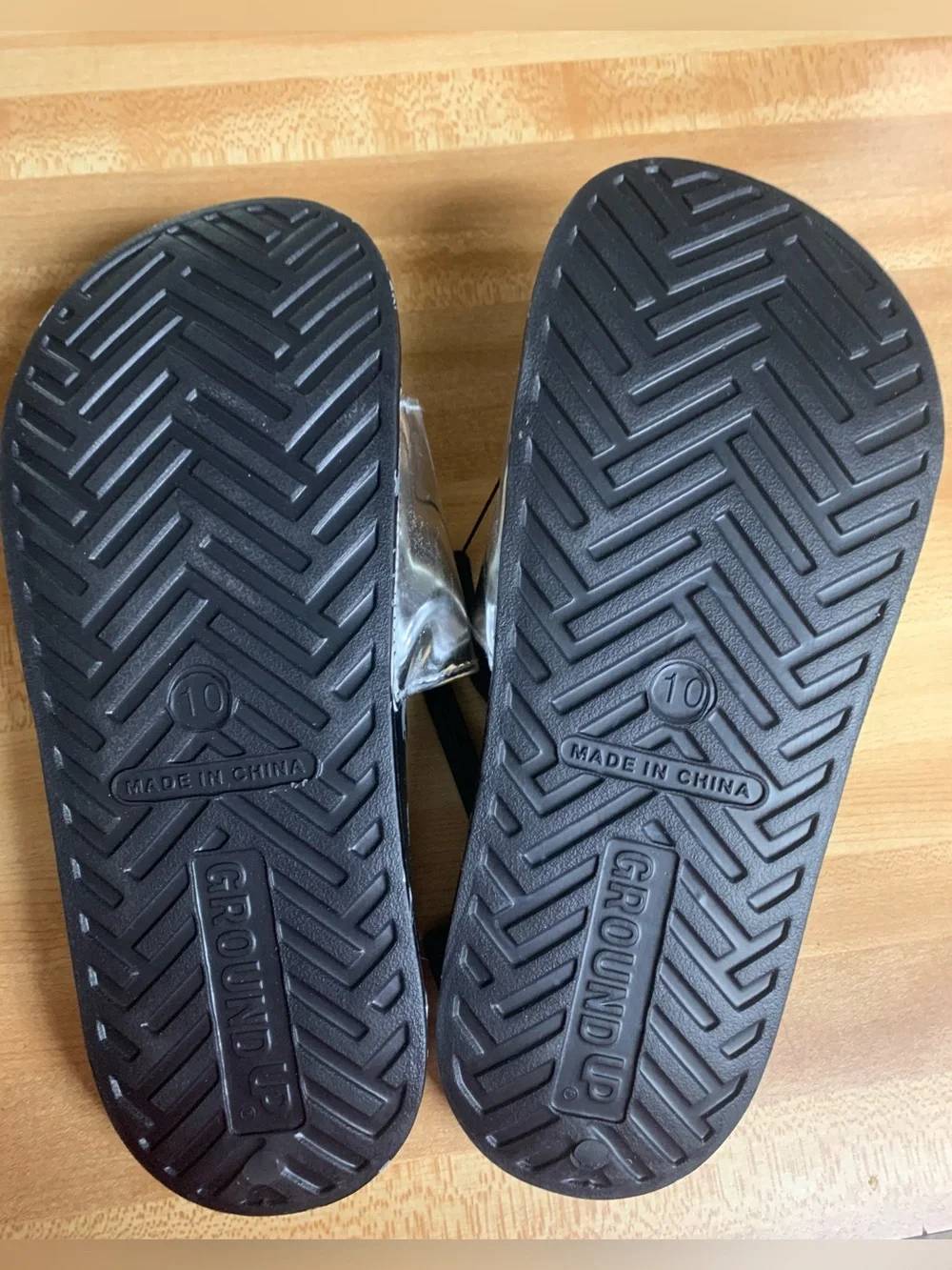 Night Before Christmas Black & Silver Metallic Slides, Unisex, Adult Sz 10, NWT